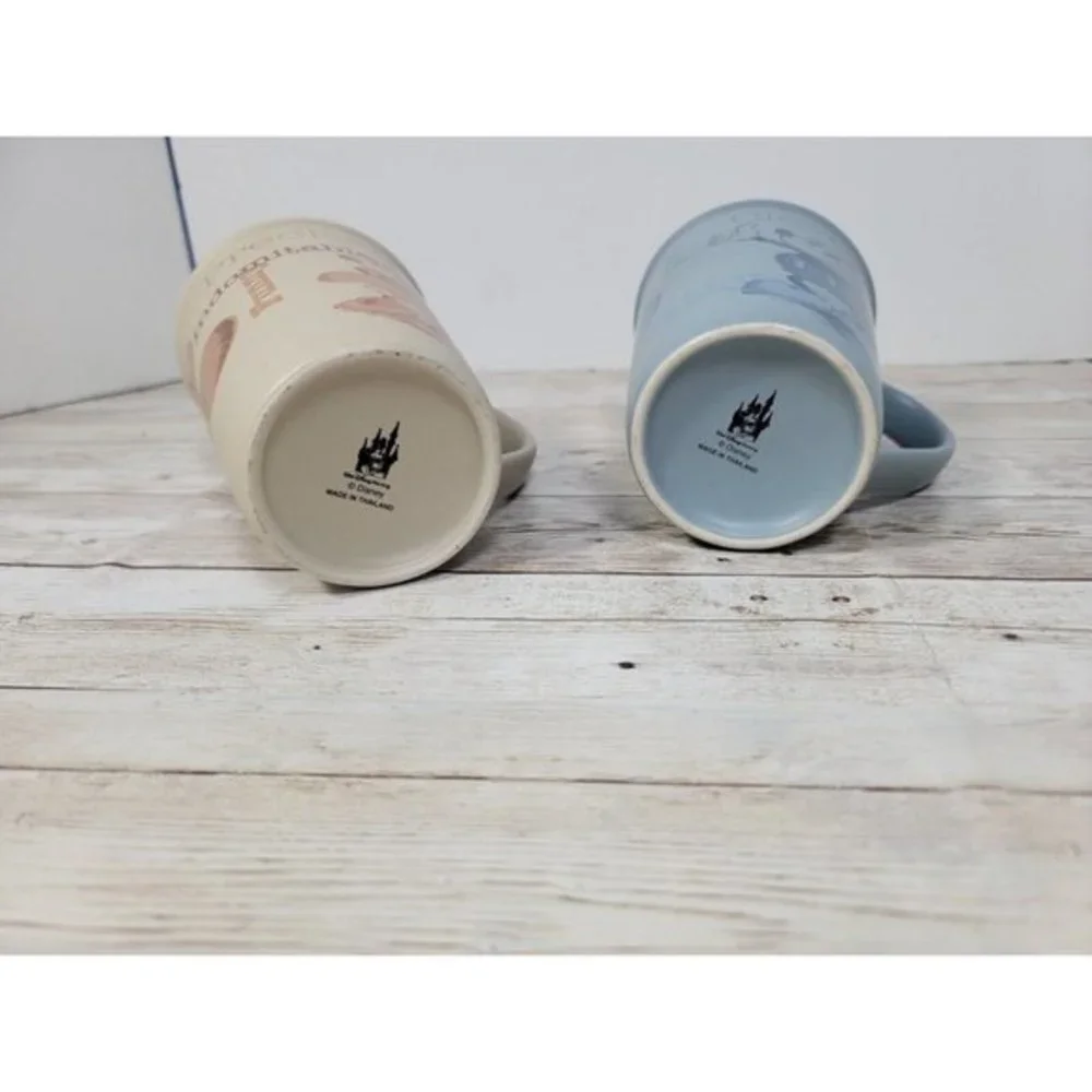 The‎ Disney Store Mugs Mickey and Minnie Sweet Smart Matching Mugs Orange Blue